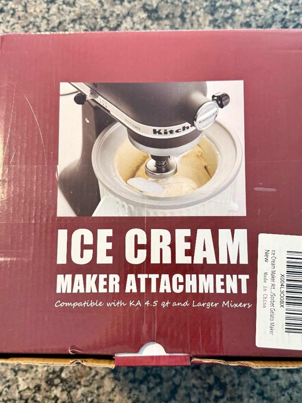 Ice Cream Maker Attachment for KitchenAid 4.5 Qt and Larger Stand Mixers